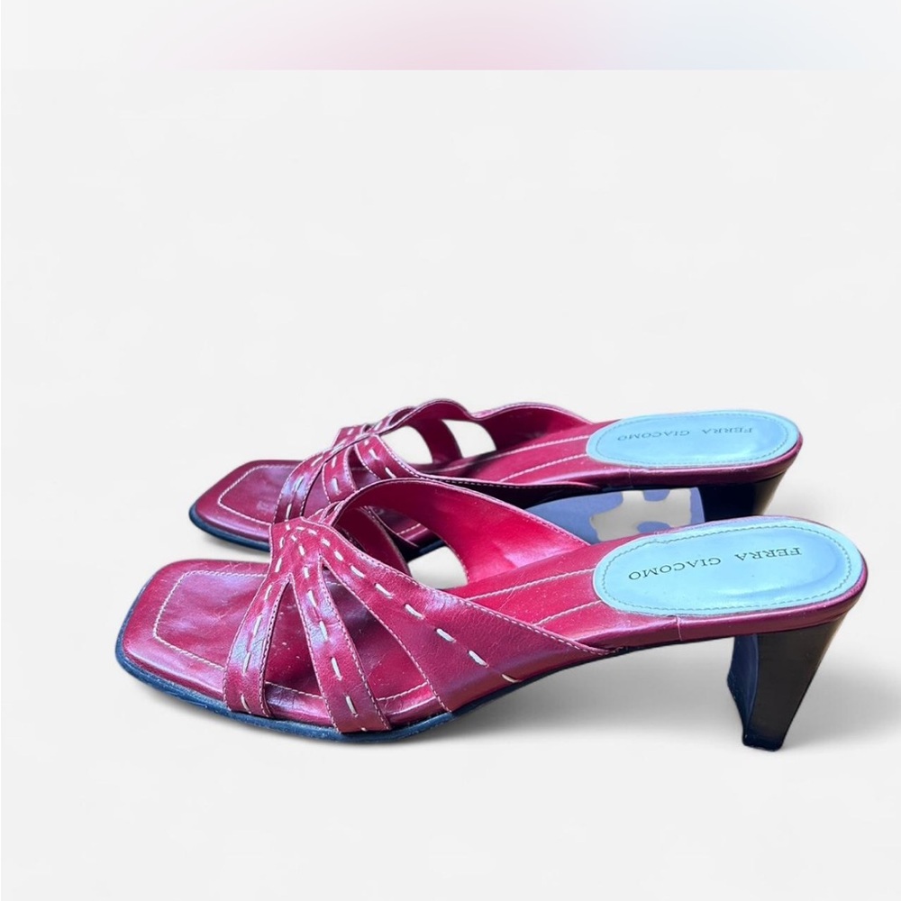 Red kitten heel